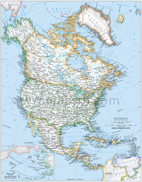 Map Of North America States World Map