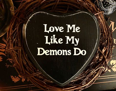 Love Me Like My Demons Do Spooky Halloween Goth Dark Art | Etsy