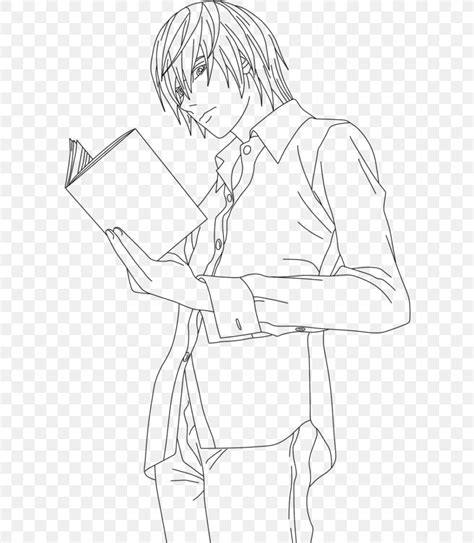 Death note coloring pages are a fun way for kids of all ages to develop creativity focus motor skills and color recognition. Light Yagami Line Art Drawing Death Note, PNG, 600x940px ...