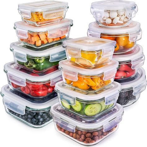 Glass Storage Containers With Lids 13 Pack Glass Food Storage Containers Airtight Glass