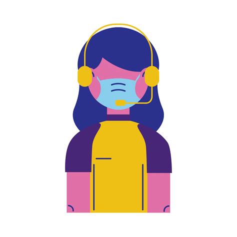 Call Center Female Worker Flat Style Icon 1848555 Vector Art At Vecteezy