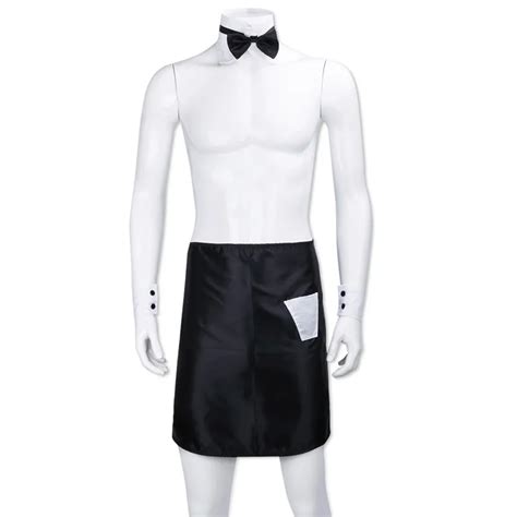 buy men lingerie apron with bow tie collar cuffs