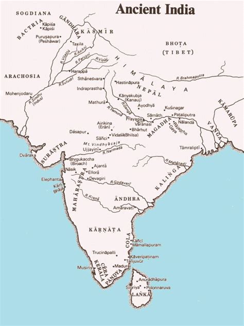 Mapa Starověké Indie Starověké Indie Mapa Jižní Asie Asie