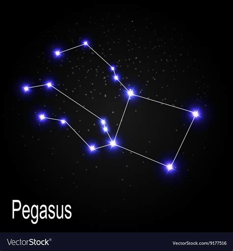 Pegasus Constellation With Beautiful Bright Stars On The Background Of