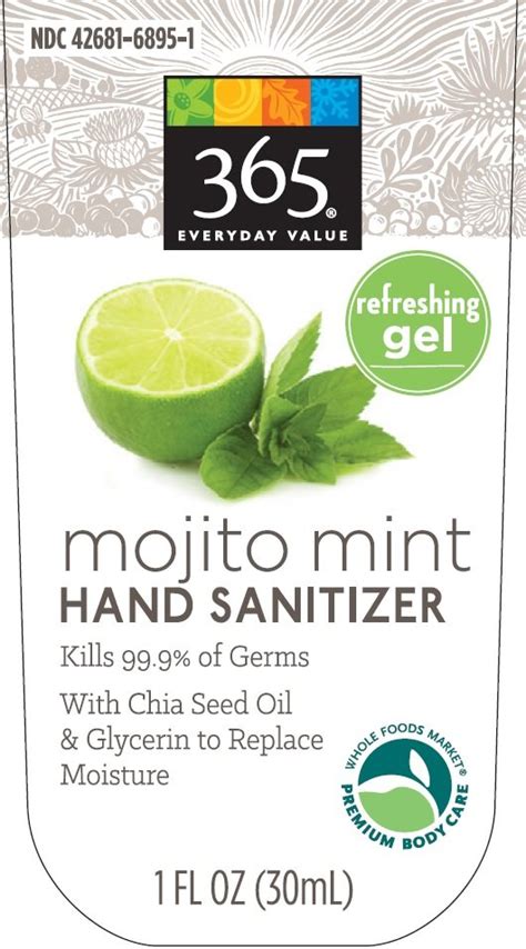 Performance disinfecting wipes cleaning frequently touched surfaces. Hand Sanitizer Mojito Mint (gel) Whole Foods Market, Inc.