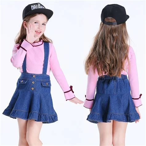 2018 New Childrens Clothing Girls Denim Skirt Spring And Autumn