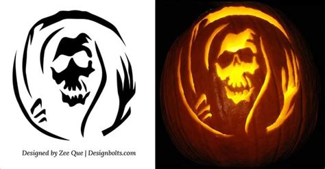 10 Free Halloween Scary Pumpkin Carving Patterns Amp Stencils Designbolts