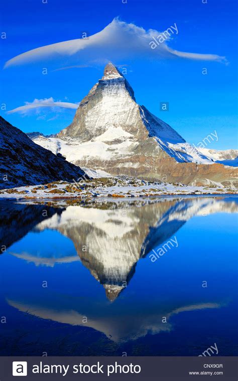 Matterhorn Refelcting In Lake Riffel Riffelsee Switzerland Valais