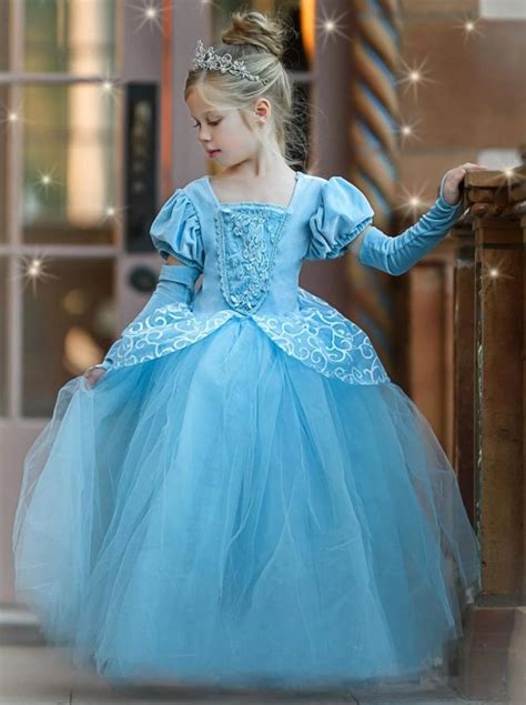 Girls Fancy Deluxe Princess Cinderella Inspired Ball Gown Dress