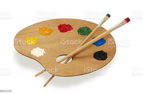 Painters Multicolored Palette Isolated On White Stock Photo Download