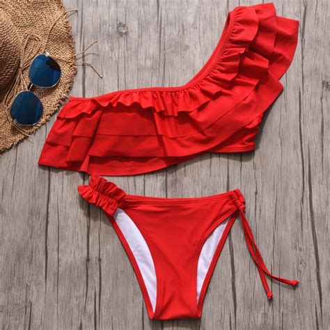 Bikini 2019 Sexy Bikini Set One Shoulder Womens Swimsuits Brazilian