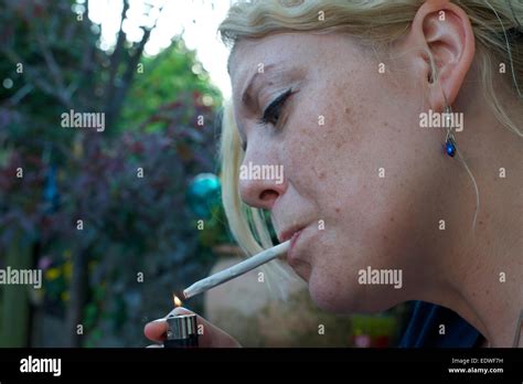 Woman Smoking Addict Cigarette High Resolution Stock Photography And