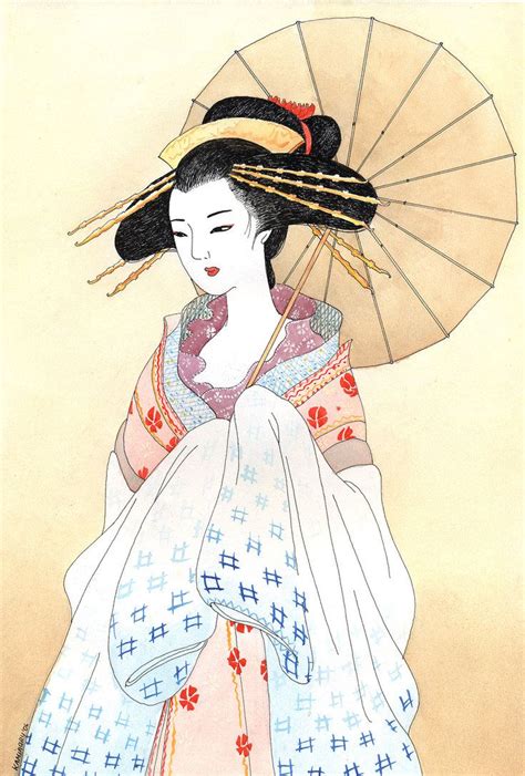 Geisha Paintings Geisha By Kaminary San On Deviantart Geisha Drawing