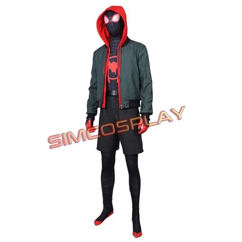 Size L Spider Man Into The Spider Verse Cosplay Costumes Miles Morales