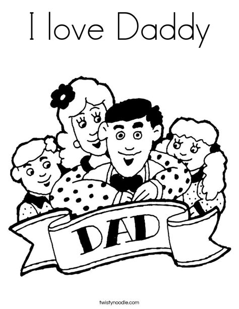I love Daddy Coloring Page - Twisty Noodle