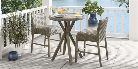 Siesta Key Driftwood 30 In Round Outdoor Bar Height Dining Table