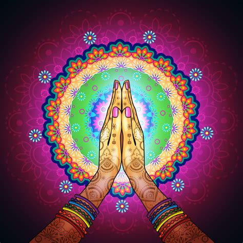Namaste Mandala Design Vector Free Download