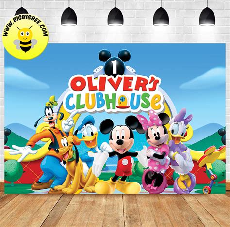 Mickey Mouse Clubhouse Printable Backdrop Banner Birthday Backdrop