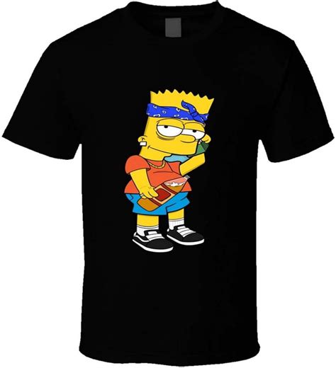 Nn Bart Simpson T Shirt Gangster Amazonfr Vêtements Et Accessoires