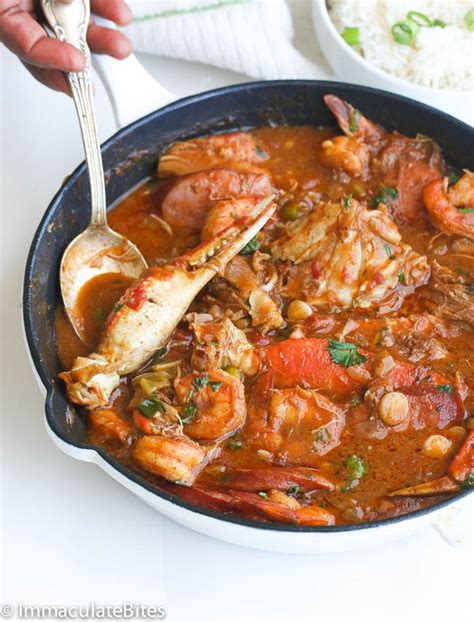 Add the okra and chicken and continue to simmer for about 10 minutes. Chicken Shrimp and Sausage Gumbo - Immaculate Bites