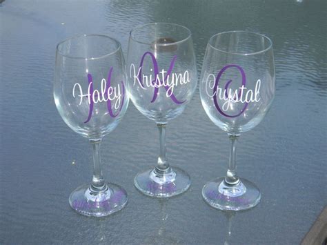 Bridesmaid Wine Glasses By Osewcutedesigns On Etsy 11 00 Bridesmaid Wine Glasses Bridesmaid