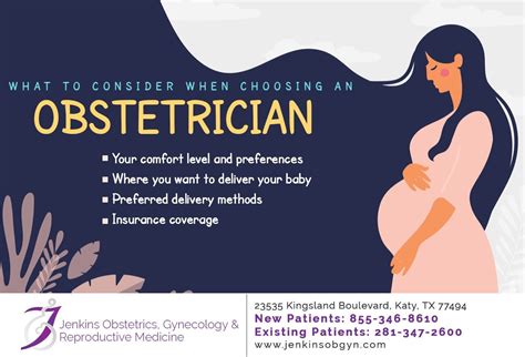 A Pregnant Woman Holding Her Stomach With The Words What To Consider When Choosing An Obstetrician