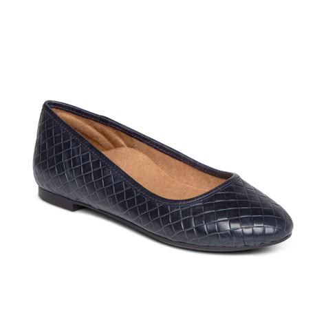 Aetrex Womens Lyla Ballet Flat Navy Lauries Shoes