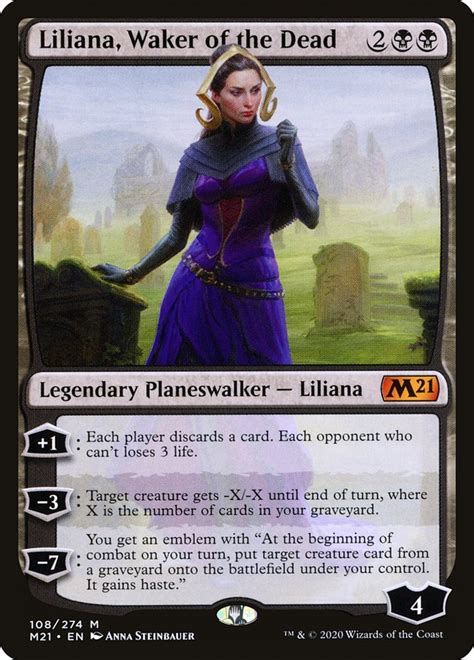 Liliana Waker Of The Dead M21 108 Magic The Gathering Card