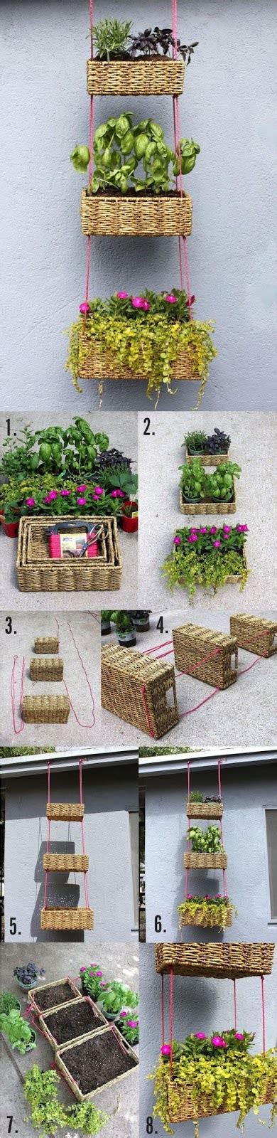 Beautiful Hanging Basket Garden Diy Cestas De Pendurar Cuide Do