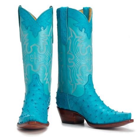 Ostrich 12 Turquoise Turquoise Cowboy Boots Boots Womens Cowgirl Boots