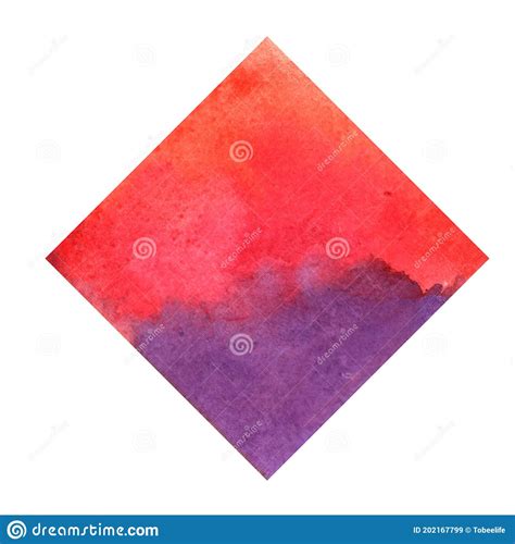 Abstract Red And Purple Square Watercolor Hand Painting Banner Stock