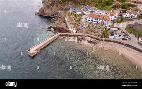 View Towards The Cary Arms Torquay And Babbacombe Beach Stock Photo