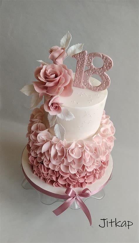 Romantic Birthday Cake Decorated Cake By Jitkap Cakesdecor