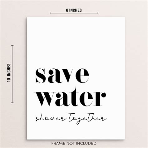 Save Water Shower Together Naughty Bathroom Art Print Sign Etsy