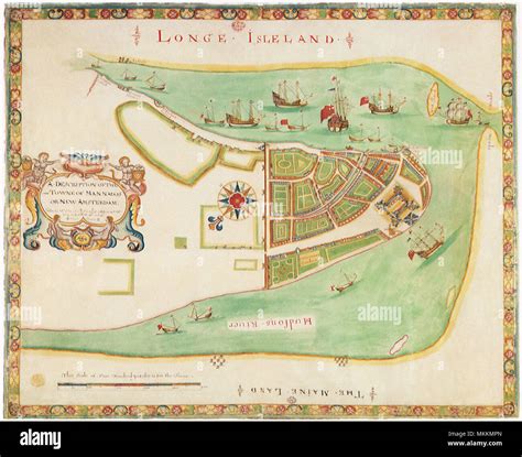 Map Of New Amsterdam 1664 Stock Photo Alamy