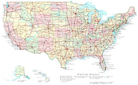 Road Maps Printable Highway Map Cities Highways Usa Detailed Free Of ECD