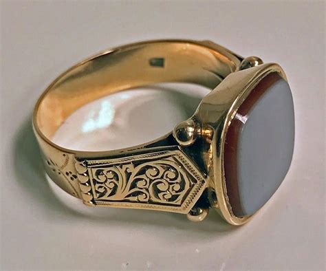 Antique Gold Signet Ring Sardonyx Austria C1890 From A Unique