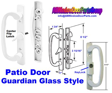 Guardian Sliding Patio Door Handle Set Centered Latch Assembly All