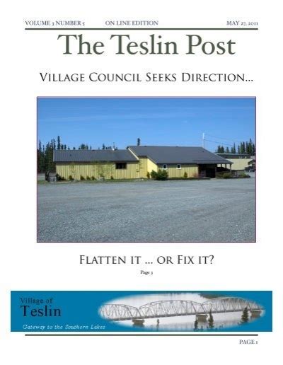 Teslin Post Vol No The Village Of Teslin