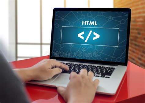Php Html Developer Web Code Design Programmer Working In A Soft Stock
