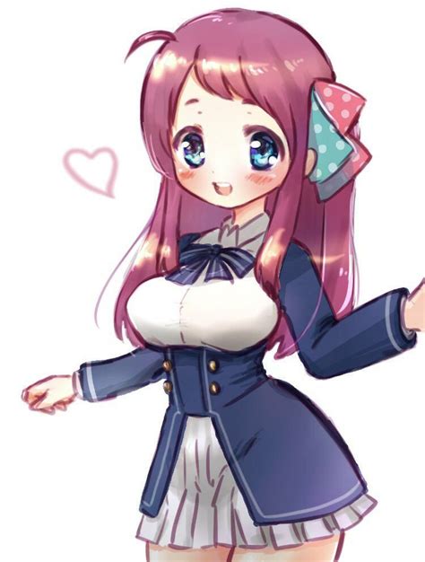 Sakura Minamoto Zls Anime Neko Kawaii Anime Anime Art Red Hair Blue