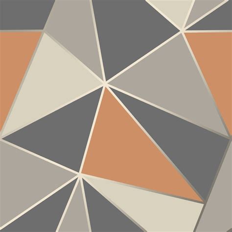 Geometric removable wallpaper regular or self adhesive | etsy. FD42002 Fine Decor Apex Geo Burnt Orange Geometric Design ...