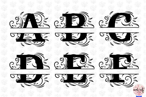 Split Font Svg Regal Font Split Monogram Letters Svg Split Alphabet Svg