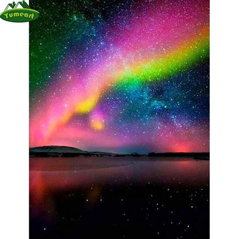 Yumeart Diy Diamond Painting Landscape Starry Sky Full Square Drill