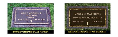 Matching Bronze Military Veterans Grave Markers 787