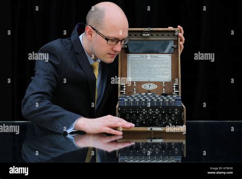 James Hyslop With A Three Rotor Enigma Cipher Machine At Christies