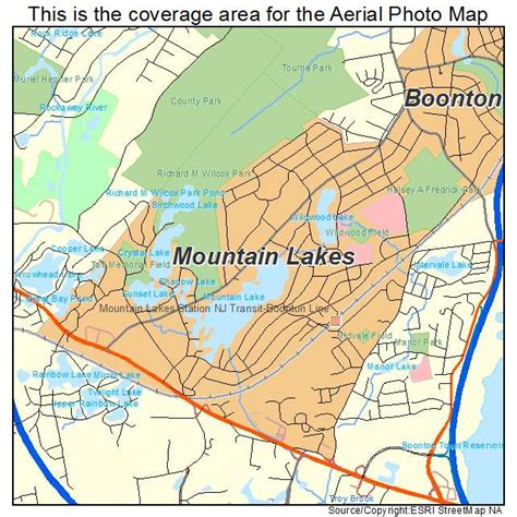 Aerial Photography Map Of Mountain Lakes Nj New Jersey