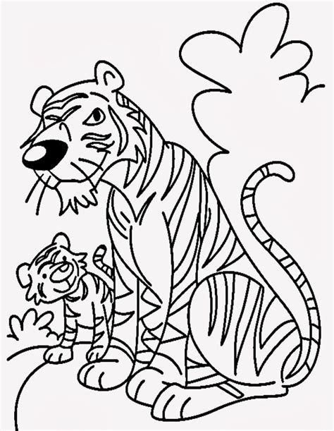 Free printable tiger coloring pages for kids. Pin by zhang shelly on teaching | Cartoon tiger, Coloring ...