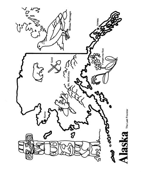 Alaska State Flag Coloring Page