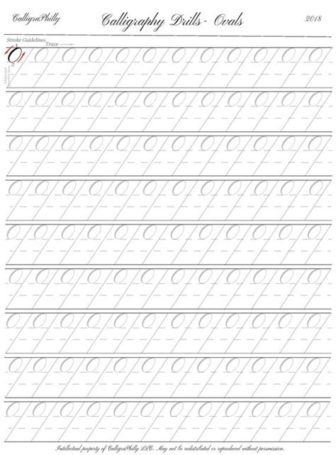 Beginner Level 1 Copperplate Calligraphy Blank Practice Sheet